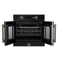 FORNO Asti 30" 3.58 cu. ft. French Door Electric Wall Oven with Air Fry, Self-Clean and Sous Vide in Black with Antique Brass Accents, FBOEL1333-30BLK