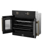 FORNO Asti 30" 3.58 cu. ft. French Door Electric Wall Oven with Air Fry, Self-Clean and Sous Vide in Black with Antique Brass Accents, FBOEL1333-30BLK