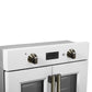 FORNO Asti 30" 3.58 cu. ft. French Door Electric Wall Oven with Air Fry, Self-Clean and Sous Vide in White with Antique Brass Accents, FBOEL1333-30WHT