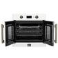 FORNO Asti 30" 3.58 cu. ft. French Door Electric Wall Oven with Air Fry, Self-Clean and Sous Vide in White with Antique Brass Accents, FBOEL1333-30WHT