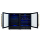 FORNO Gemello 48" Side-by-Side Wine and Beverage Cooler in Black with Antique Brass Handles, FWCDR6699-48BLK