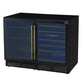 FORNO Gemello 48" Side-by-Side Wine and Beverage Cooler in Black with Antique Brass Handles, FWCDR6699-48BLK