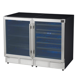 FORNO Gemello 48" Side-by-Side Wine and Beverage Cooler in Stainless Steel, FWCDR6699-48S