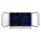 FORNO Gemello 48" Side-by-Side Wine and Beverage Cooler in White with Antique Brass Handles,  FWCDR6699-48WHT