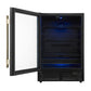 FORNO Frescolino 24" 188 Can Beverage Cooler with LED Lighting and Triple Glass Door in Black with Antique Brass Accents,  FWCDR6665-24BLK