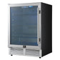 FORNO Frescolino 24" 188 Can Beverage Cooler with LED Lighting and Triple Glass Door in Stainless Steel,  FWCDR6665-24S