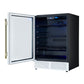 FORNO Frescolino 24" 188 Can Beverage Cooler with LED Lighting and Triple Glass Door in White with Antique Brass Accents,  FWCDR6665-24WHT