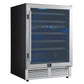 FORNO Bacchino 24" 51 Bottle 2 Zone Wine Cooler with LED Lighting and Triple Glass Door in Stainless Steel, FWCDR6634-24S