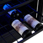 FORNO Bacchino 24" 51 Bottle 2 Zone Wine Cooler with LED Lighting and Triple Glass Door in White with Antique Brass Accents, FWCDR6634-24WHT