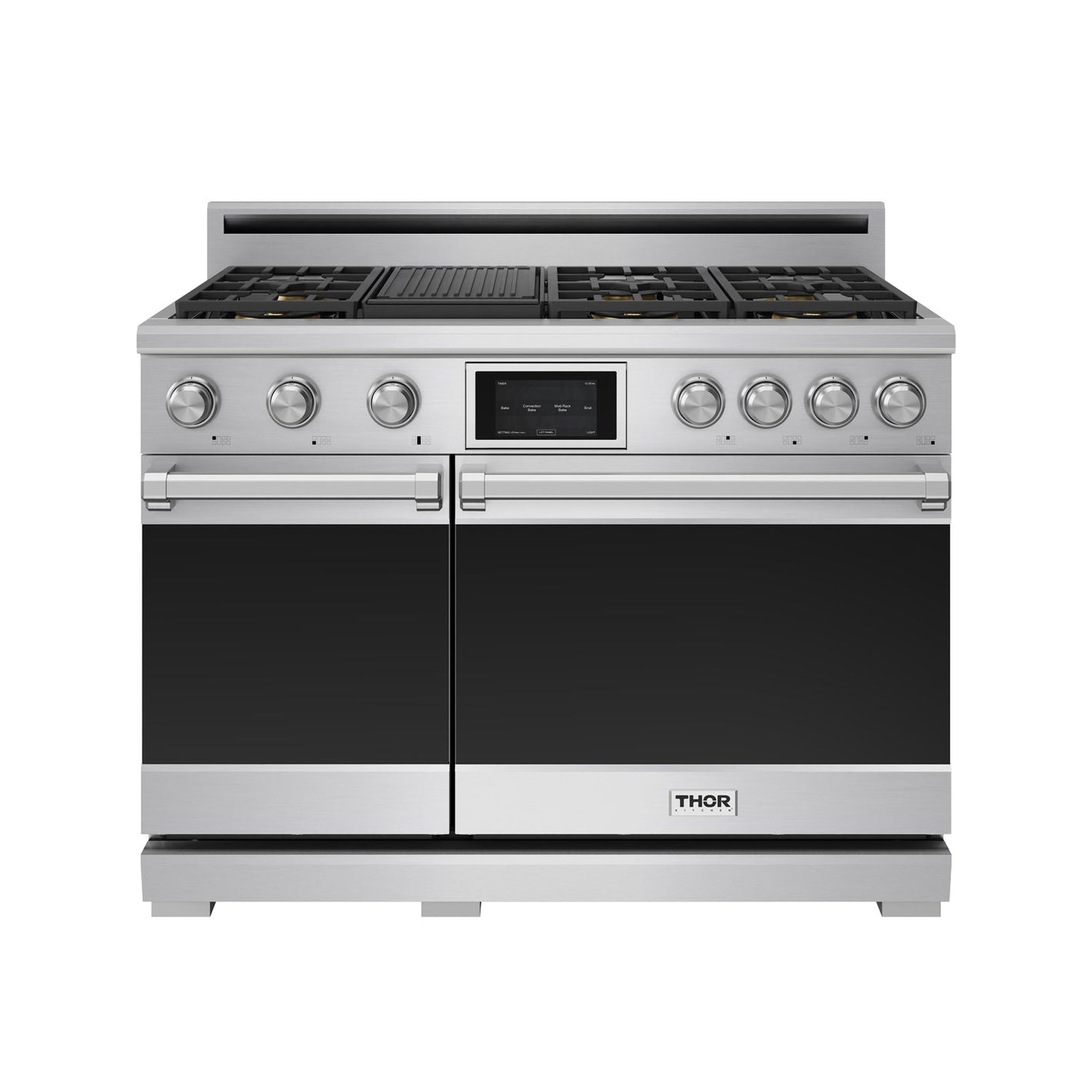 THOR Kitchen 38" Professional Natural Gas Dual Fuel Range with 7 Italian Brass Burners, Air Fry and Self-Clean, XRD48E