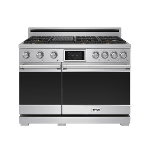 THOR Kitchen 38" Professional Propane Gas Dual Fuel Range with 7 Italian Brass Burners, Air Fry and Self-Clean, XRD48ELP