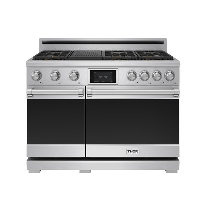 THOR Kitchen 38" Professional Propane Gas Dual Fuel Range with 7 Italian Brass Burners, Air Fry and Self-Clean, XRD48ELP