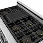 THOR Kitchen 38" Professional Natural Gas Dual Fuel Range with 7 Italian Brass Burners, Air Fry and Self-Clean, XRD48E