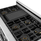 THOR Kitchen 38" Professional Propane Gas Dual Fuel Range with 7 Italian Brass Burners, Air Fry and Self-Clean, XRD48ELP