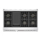 THOR Kitchen 38" Professional Natural Gas Dual Fuel Range with 7 Italian Brass Burners, Air Fry and Self-Clean, XRD48E