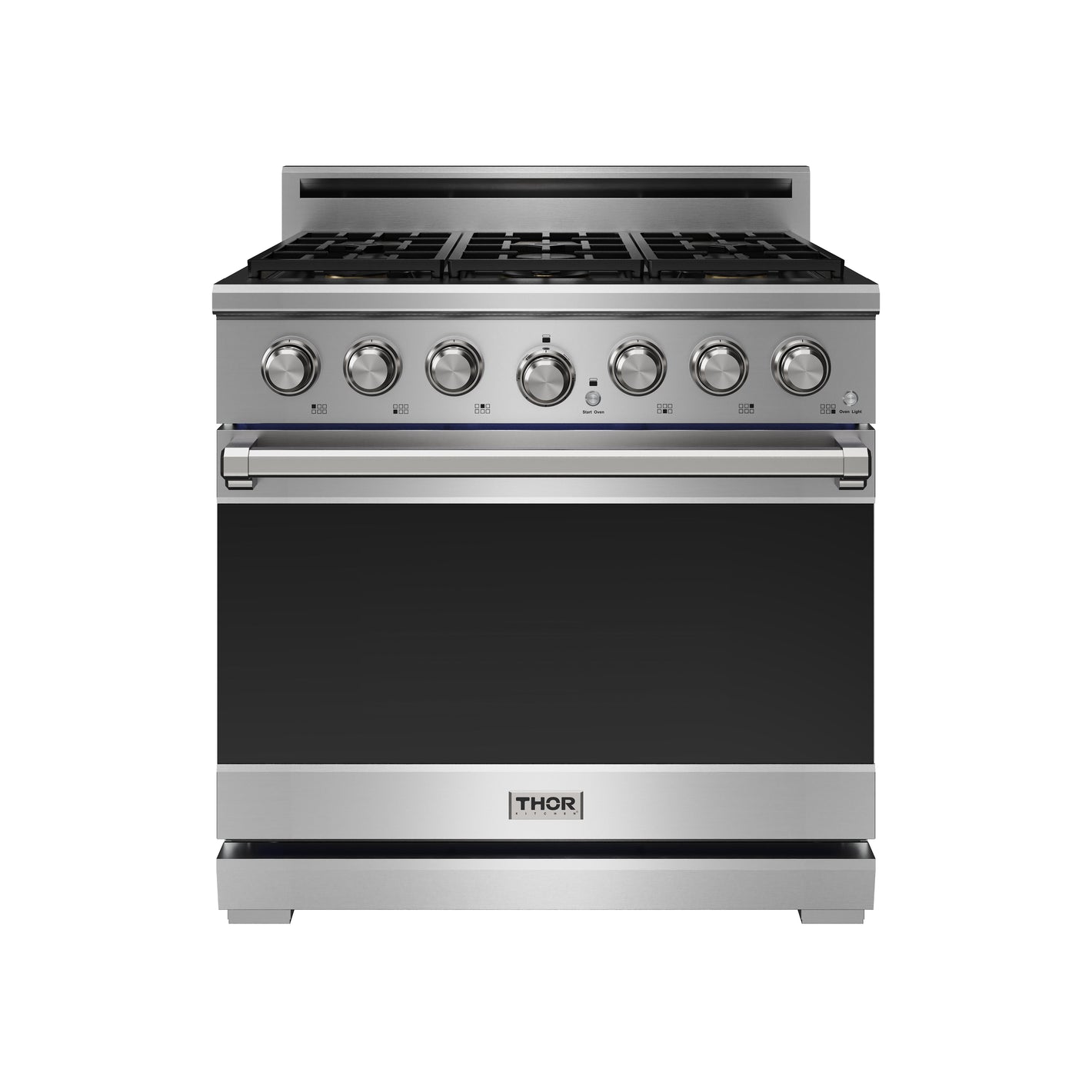 THOR Kitchen 36" 6 cu. ft. Professional Natural Gas Range with 6 Italian Brass Sealed Burners in Stainless Steel, XRG36E