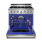 THOR Kitchen 36" 6 cu. ft. Professional Propane Gas Range with 6 Italian Brass Sealed Burners in Stainless Steel, XRG36ELP