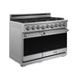THOR Kitchen 48" 7.6 cu. ft. Professional Propane Gas Range with 7 Italian Brass Sealed Burners in Stainless Steel, XRG48ELP