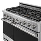 THOR Kitchen 48" 7.6 cu. ft. Professional Propane Gas Range with 7 Italian Brass Sealed Burners in Stainless Steel, XRG48ELP