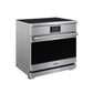 THOR Kitchen X Series 36" 6.0 cu. ft. Professional Smooth Glass Top Induction Range with Tilt Panel Touch Control, Self-Clean and Air Fry in Stainless Steel, XRI36E