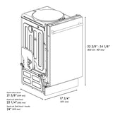 ZLINE 18" Built-in Dishwasher with Modern Style Handle