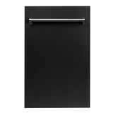 ZLINE 18" Built-in Dishwasher with Traditional Style Handle in Black Matte