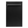 ZLINE 18" Built-in Dishwasher with Traditional Style Handle in Black Matte