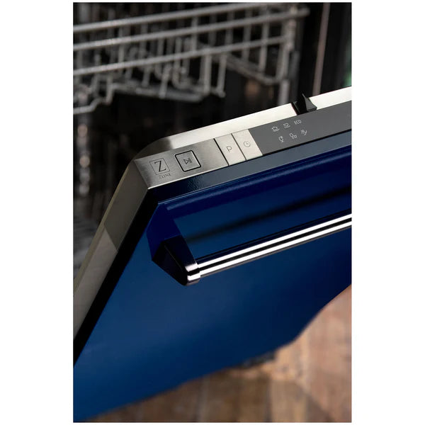 ZLINE 18" Built-in Dishwasher with Traditional Style Handle in Blue Gloss