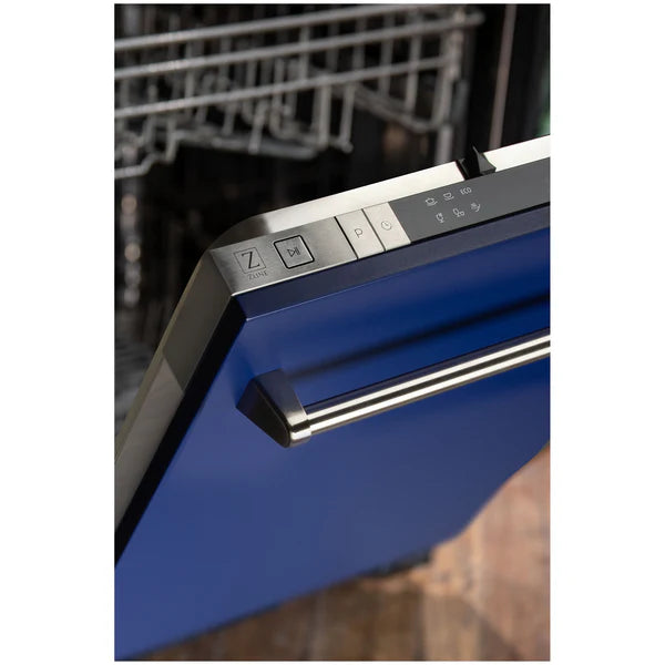 ZLINE 18" Built-in Dishwasher with Traditional Style Handle in Blue Matte