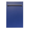 ZLINE 18" Built-in Dishwasher with Traditional Style Handle in Blue Matte