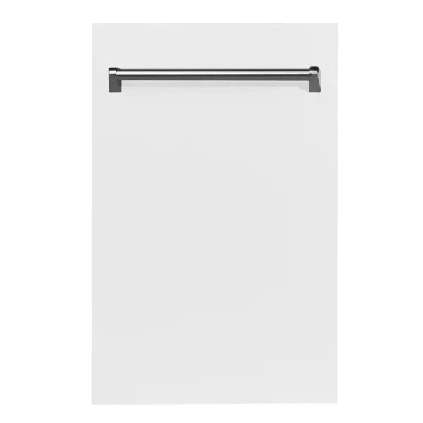 ZLINE 18" Built-in Dishwasher with Traditional Style Handle in White Matte