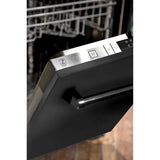 ZLINE 24" Top Control Dishwasher with Stainless Steel Tub and Traditional Handle in Black Stainless Steel