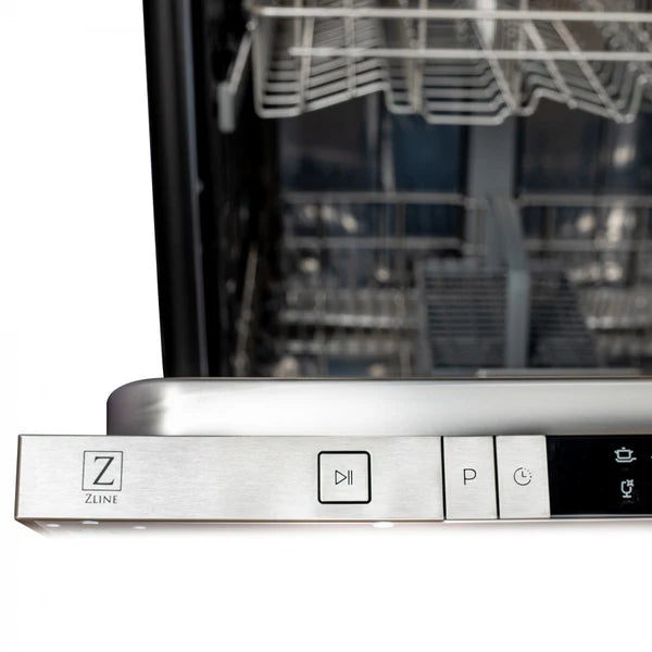 ZLINE 24" Top Control Dishwasher with Stainless Steel Tub and Traditional Handle in Copper