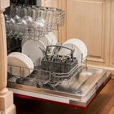 ZLINE 24" Top Control Dishwasher with Stainless Steel Tub and Traditional Handle in Red Matte