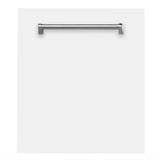 ZLINE 24" Top Control Dishwasher with Stainless Steel Tub and Traditional Handle in White Matte