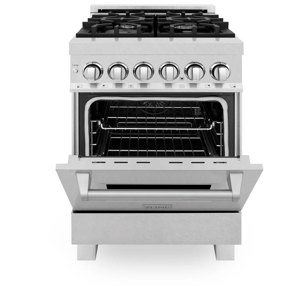 ZLINE 24" 2.8 cu. ft. Dual Fuel Range with Gas Stove and Electric Oven in DuraSnow Stainless Steel