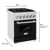 ZLINE 24" 2.8 cu. ft. Dual Fuel Range with Gas Stove and Electric Oven in DuraSnow Stainless Steel