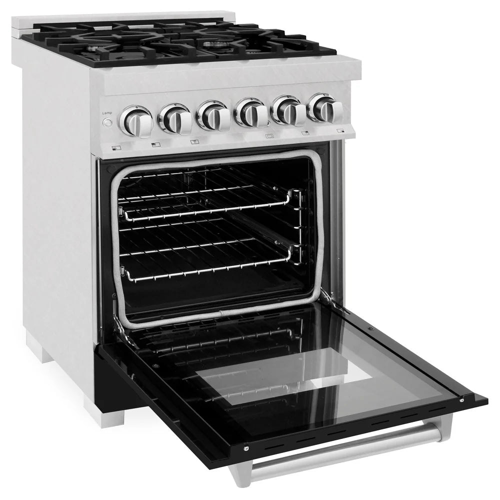 ZLINE 24" 2.8 cu. ft. Dual Fuel Range with Gas Stove and Electric Oven in DuraSnow Stainless Steel