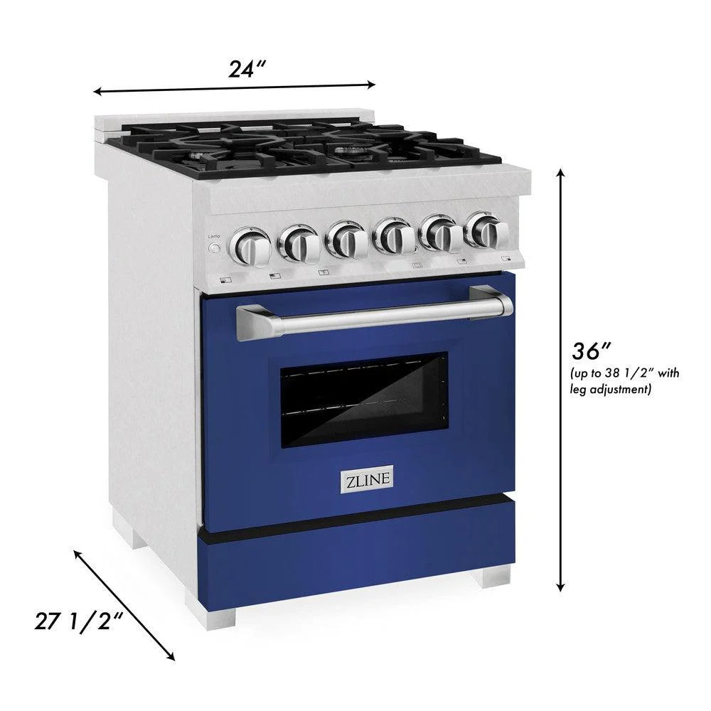 ZLINE 24" 2.8 cu. ft. Dual Fuel Range with Gas Stove and Electric Oven in DuraSnow Stainless Steel