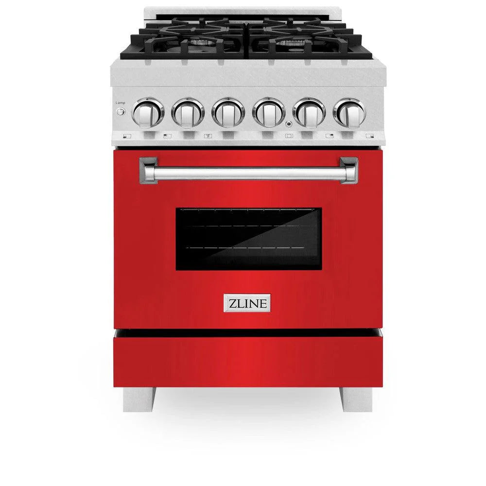 ZLINE 24" 2.8 cu. ft. Dual Fuel Range with Gas Stove and Electric Oven in DuraSnow Stainless Steel