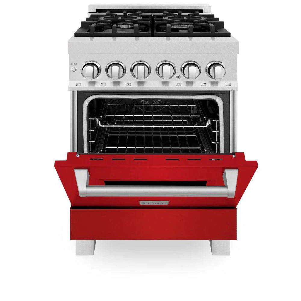 ZLINE 24" 2.8 cu. ft. Dual Fuel Range with Gas Stove and Electric Oven in DuraSnow Stainless Steel