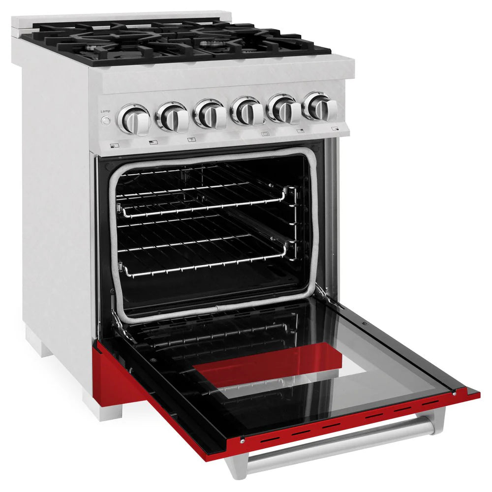 ZLINE 24" 2.8 cu. ft. Dual Fuel Range with Gas Stove and Electric Oven in DuraSnow Stainless Steel