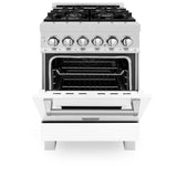 ZLINE 24" 2.8 cu. ft. Dual Fuel Range with Gas Stove and Electric Oven in DuraSnow Stainless Steel