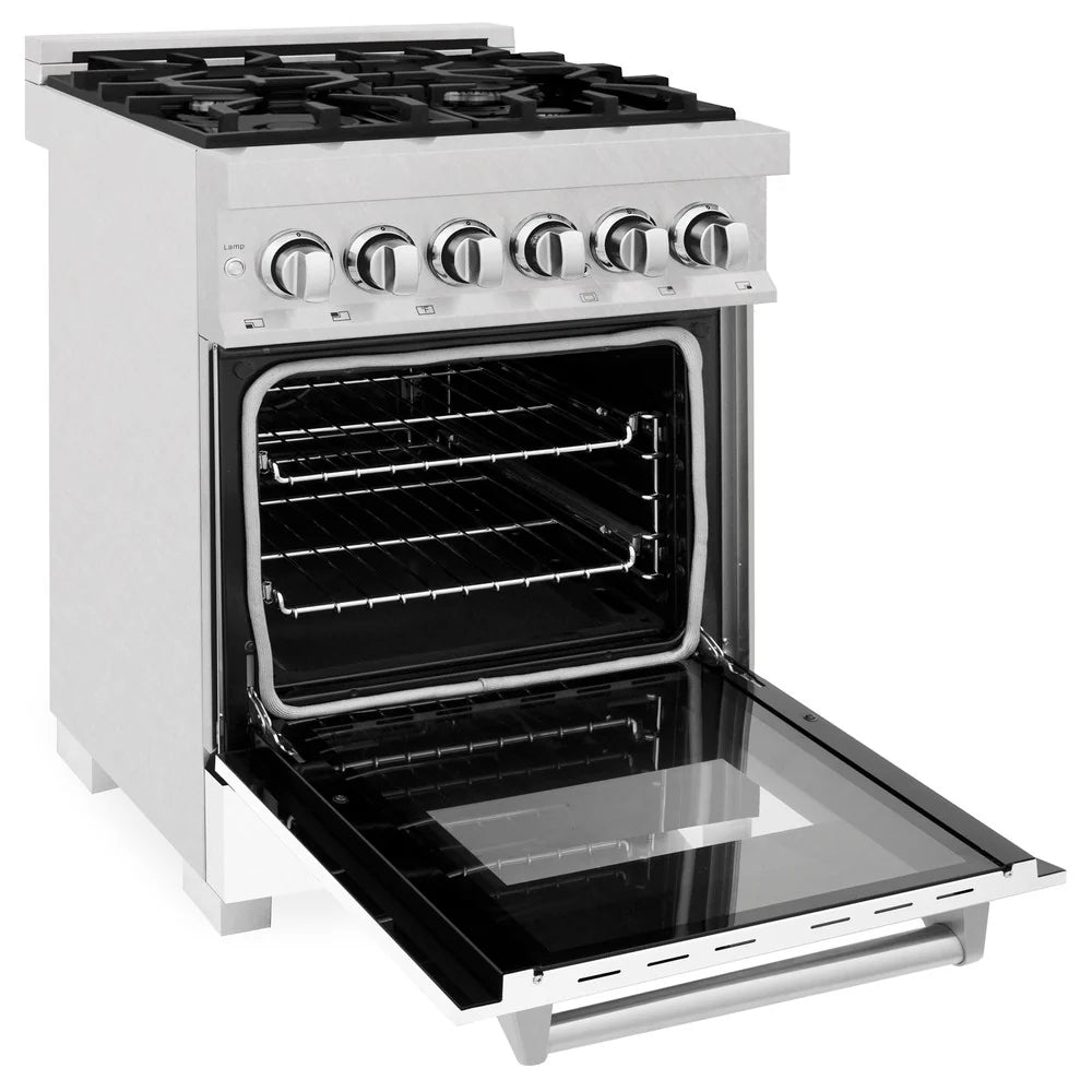 ZLINE 24" 2.8 cu. ft. Dual Fuel Range with Gas Stove and Electric Oven in DuraSnow Stainless Steel