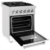 ZLINE 24" 2.8 cu. ft. Dual Fuel Range with Gas Stove and Electric Oven in DuraSnow Stainless Steel