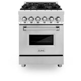 ZLINE 24" 2.8 cu. ft. Dual Fuel Range with Gas Stove and Electric Oven in Stainless Steel