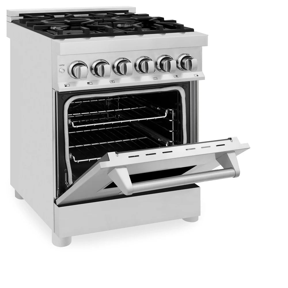 ZLINE 24" 2.8 cu. ft. Dual Fuel Range with Gas Stove and Electric Oven in Stainless Steel