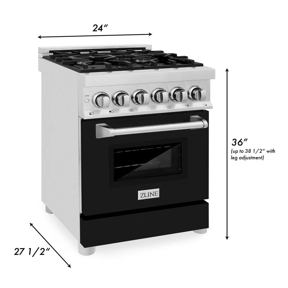 ZLINE 24" 2.8 cu. ft. Dual Fuel Range with Gas Stove and Electric Oven in Stainless Steel