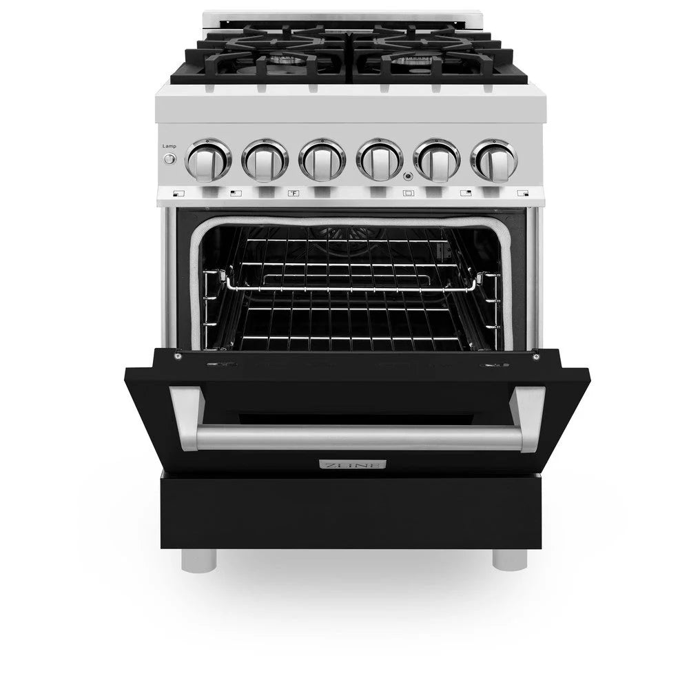 ZLINE 24" 2.8 cu. ft. Dual Fuel Range with Gas Stove and Electric Oven in Stainless Steel