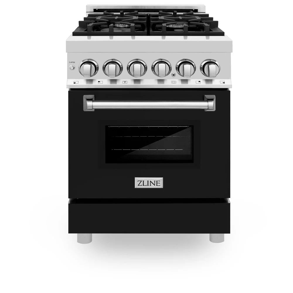 ZLINE 24" 2.8 cu. ft. Dual Fuel Range with Gas Stove and Electric Oven in Stainless Steel